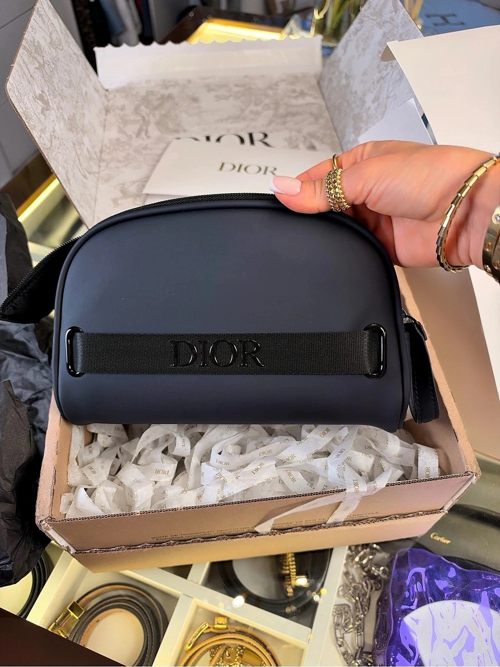 Dior Black Cosmetic Pouch  New